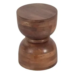 Hot Kirklands Home Polished Wood Hourglass Accent Table Brown