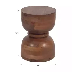 Hot Kirklands Home Polished Wood Hourglass Accent Table Brown