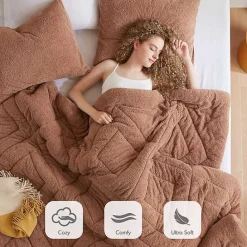 Outlet Kirklands Home Quilted Teddy 2-pc. Twin Comforter Set Brown