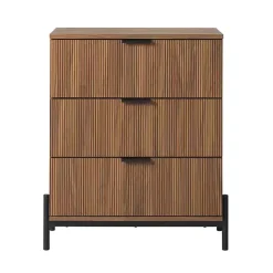 Online Kirklands Home Reeded 3-Drawer Dresser Brown