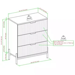 Online Kirklands Home Reeded 3-Drawer Dresser Brown