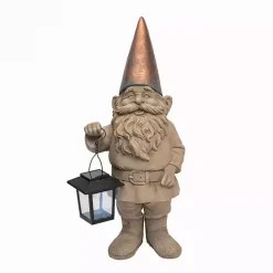 Outlet Kirklands Home Solar Gnome with Lantern Brown