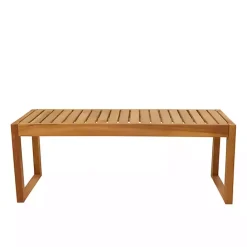 Discount Kirklands Home Teak Wood Slatted Outdoor Coffee Table Brown
