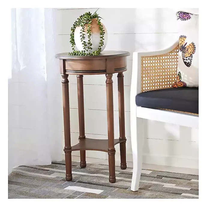 Outlet Kirklands Home Tegan Round Accent Table Brown