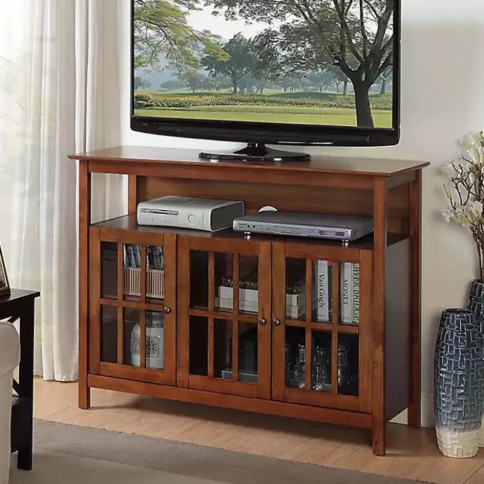 Clearance Kirklands Home Tiered Deluxe Cali Media Cabinet Brown