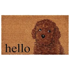 Online Kirklands Home Toy Poodle Hello Doormat Brown