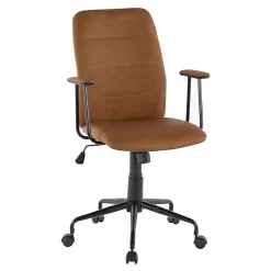 Hot Kirklands Home Tufted Faux Leather Office Chair Brown
