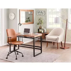 Hot Kirklands Home Tufted Faux Leather Office Chair Brown