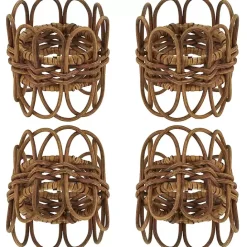 Discount Kirklands Home Twisted Rattan Napkin Rings, Set of 4 Brown