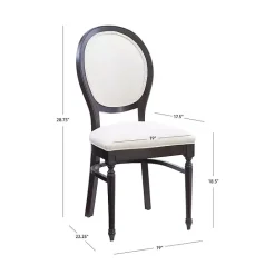 Discount Kirklands Home Brown Upholstered Oval Dining Chairs, Set of 2 White