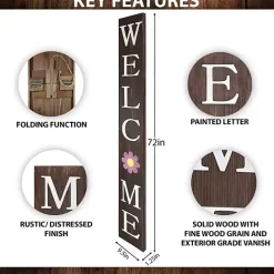 Online Kirklands Home Welcome Spring Porch Board Brown