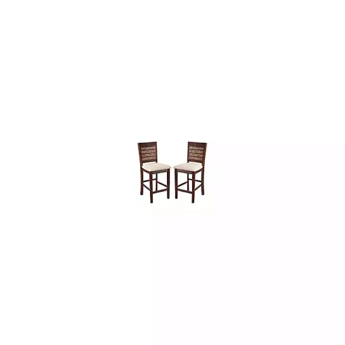 Clearance Kirklands Home Brown Wilbur Cane Back Counter Stools, Set of 2