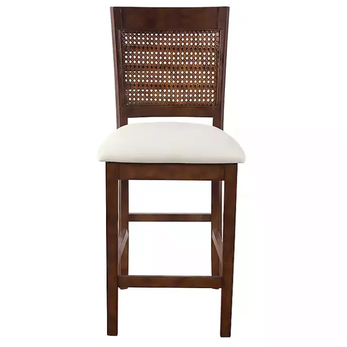Clearance Kirklands Home Brown Wilbur Cane Back Counter Stools, Set of 2