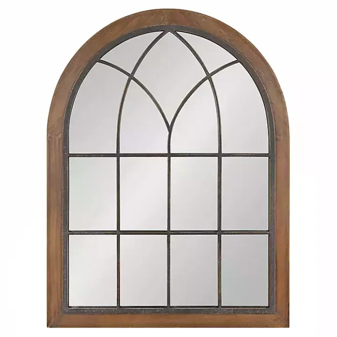 New Kirklands Home Windowpane Arch Nala Mirror Brown