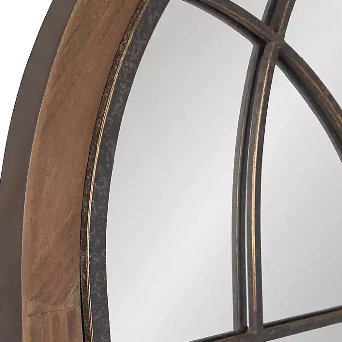 New Kirklands Home Windowpane Arch Nala Mirror Brown