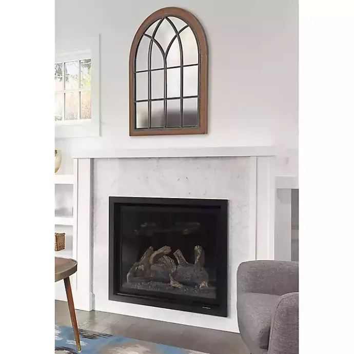 New Kirklands Home Windowpane Arch Nala Mirror Brown