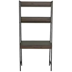 Discount Kirklands Home Wood & Black Metal 2-Shelf Desk Brown