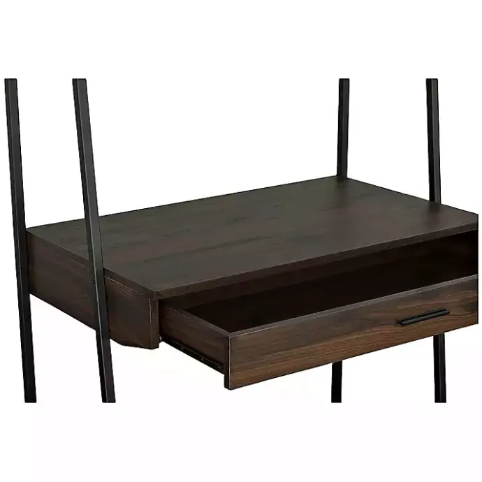 Discount Kirklands Home Wood & Black Metal 2-Shelf Desk Brown