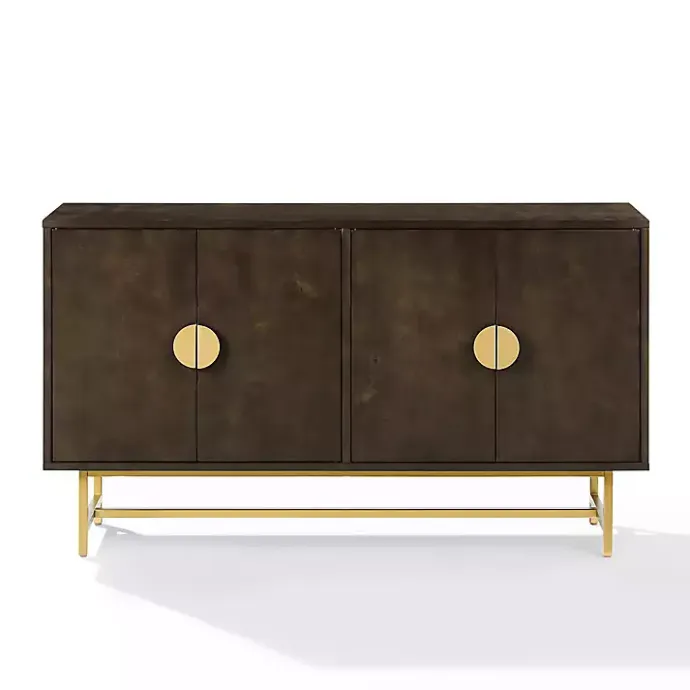 Kirklands Home Wood & Gold Metal Sideboard Brown
