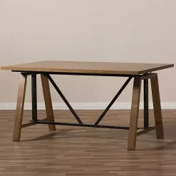 Clearance Kirklands Home Brown Wood and Metal Linear Base Desk
