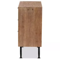 Online Kirklands Home Wood and Rattan 3-Drawer Cabinet Brown