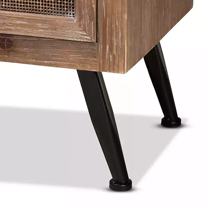 Online Kirklands Home Wood and Rattan 3-Drawer Cabinet Brown