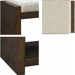 Clearance Kirklands Home Wood Bench with Cushion Brown