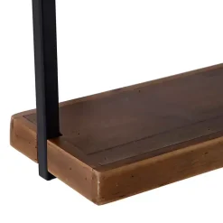Hot Kirklands Home Brown Wood Black Metal Frame 3-pc. Wall Shelves