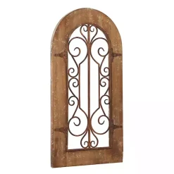 Discount Kirklands Home Wood Black Metal Scrollwork Wall Plaque Brown