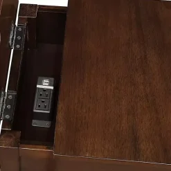 Kirklands Home Wood Charging Traditional Accent Table Brown