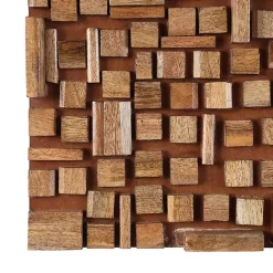 Sale Kirklands Home Wood Geometric Block Wall Plaque, 16x48 in. Brown
