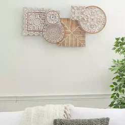 Online Kirklands Home Brown Wood Geometric Layered Shapes Wall Plaque