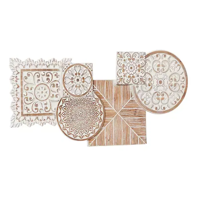 Online Kirklands Home Brown Wood Geometric Layered Shapes Wall Plaque