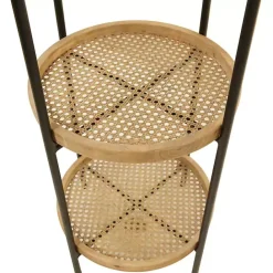Sale Kirklands Home Wood Mesh Woven 3-Tier Accent Table Brown