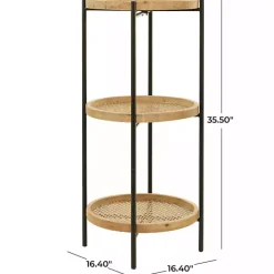 Sale Kirklands Home Wood Mesh Woven 3-Tier Accent Table Brown