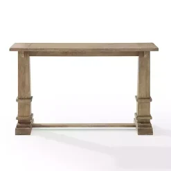 Kirklands Home Brown Wood Pedestal Base Console Table