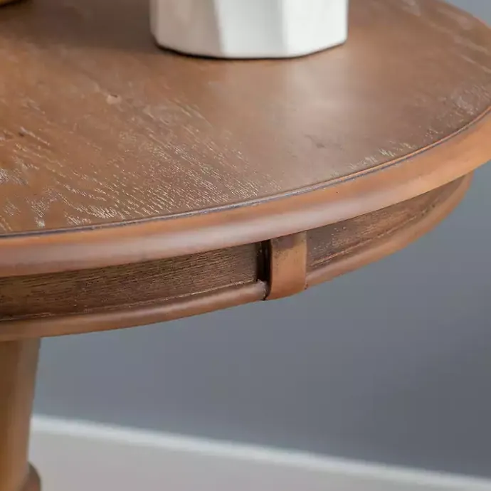 Sale Kirklands Home Wood Round Base Side Table Brown
