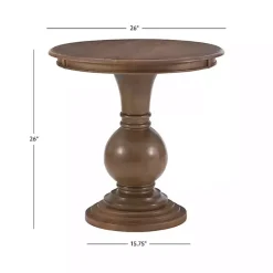 Sale Kirklands Home Wood Round Base Side Table Brown