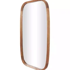 Clearance Kirklands Home Wood Rounded Edges Mirror Brown