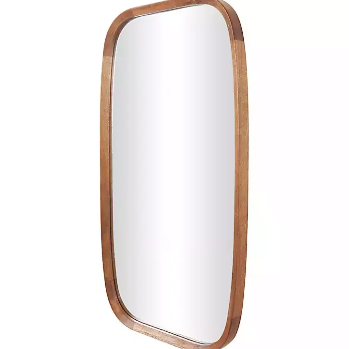 Clearance Kirklands Home Wood Rounded Edges Mirror Brown