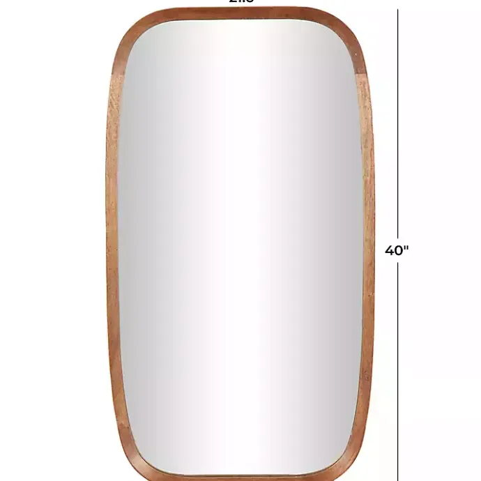 Clearance Kirklands Home Wood Rounded Edges Mirror Brown