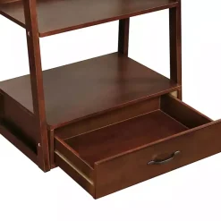 Best Kirklands Home Wood 5-Shelf Leaning Bookshelf Brown