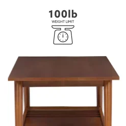 Clearance Kirklands Home Wood Slatted Bottom Shelf Coffee Table Brown
