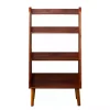 New Kirklands Home Brown Wood 4-Tier Mid Century Modern Bookshelf