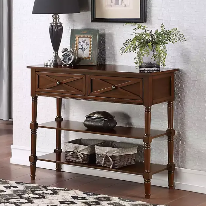 Outlet Kirklands Home Wood Traditional Console Table Brown