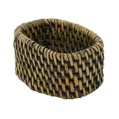 Online Kirklands Home Woven Rattan Oval Napkin Rings, Set of 4 Brown
