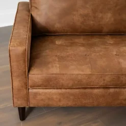Kirklands Home Wyatt Faux Leather Sofa Brown