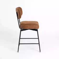 Clearance Kirklands Home Wyatt Faux Leather Swivel Counter Stool Brown