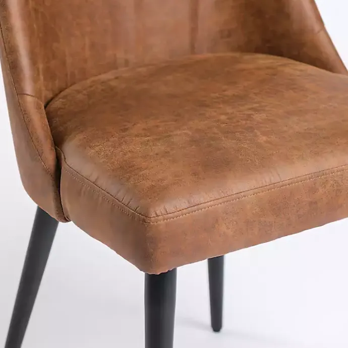 Sale Kirklands Home Wyatt Faux Leather Dining Chair Brown