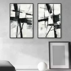 Best Kirklands Home Brushed Away Framed Canvas Art Prints, Set of 2